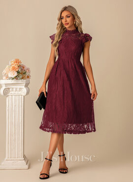 Kalicia High Neck Lace Midi Dress | JJ's House Kalicia High Neck Lace Midi Dress | JJ's House
