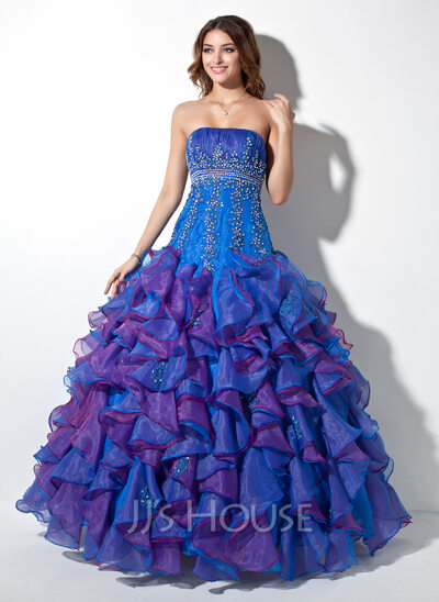 2022 Quinceanera Dresses Ball Gown Sweetheart Floor Length Organza With Beading Sash Ruffles main image 0