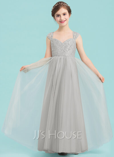 A-Line/Princess Sweetheart Sleeveless Bow Junior Bridesmaid Dresses