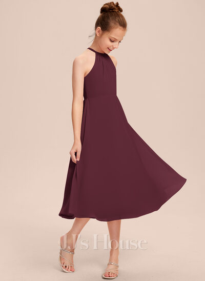 cabernet junior bridesmaid dresses BABARONI Chic Junior Bridesmaid Dresses Off the Shoulder Cabernet, Cabernet / J4 main image 1