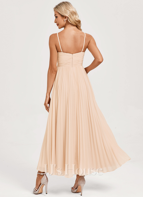 sachin and babi light blue dress Ralyn A-line Pleated Chiffon Bridesmaid Dress