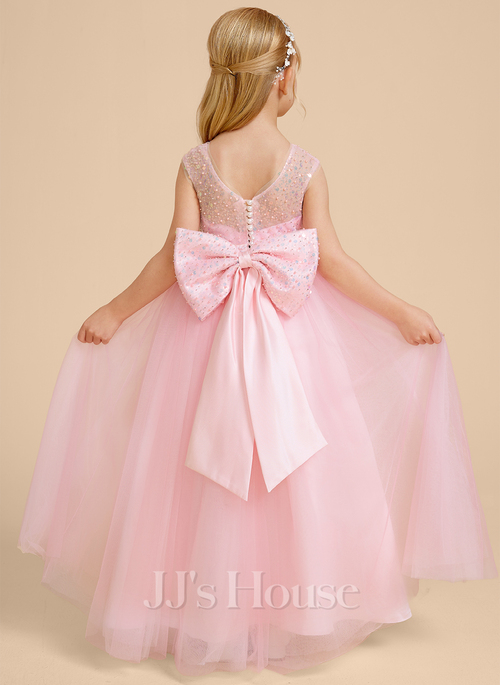 strapless open back dress A-Line Cap Sleeve Lace Tulle Knee Length Flower Girl Dress On Sale –  Newinlook main image 1