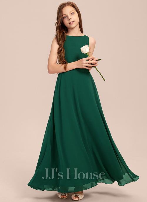 green emerald velvet dress Zapaka Women Sage Green Chiffon Junior Bridesmaid Dress Halter A-Line Long Wedding Guest Dress, Sage / J8 main image 0