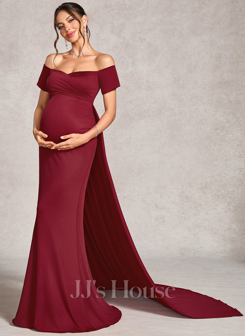burgundy maternity maxi dress Yeona Burgundy Black-Tie Wedding Guest Maxi Dress M main image 1