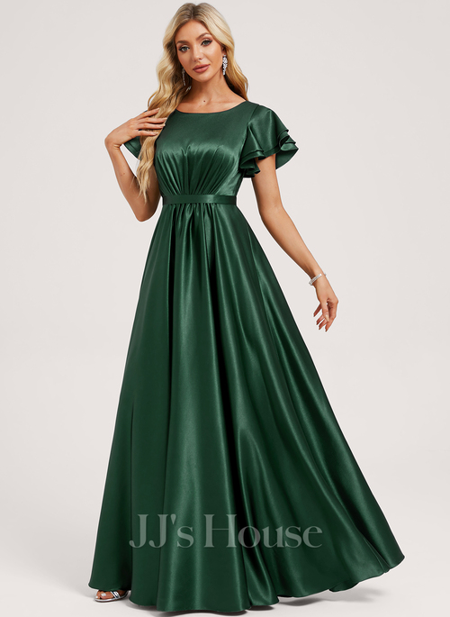 Green Jjshouse Store Location Magdalis A-line Ruffle Stretch Satin  Bridesmaid Dress JJ's House