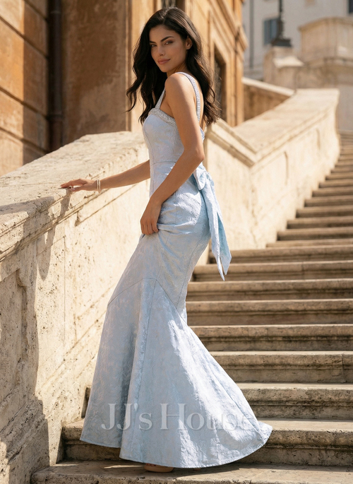 chinese dress ladies Strapless Jacquard Layered Mermaid Gown With V-Neckline main image 0