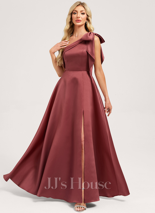 Kadence A-line One Shoulder Satin Bridesmaid Dress | JJ's House