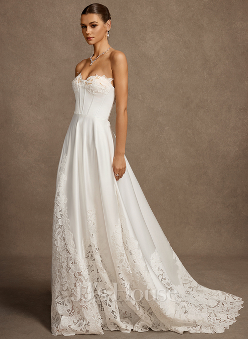Kaelie A-line Sweetheart Lace Wedding Dress | JJ's House Kaelie A-line Sweetheart Lace Wedding Dress | JJ's House