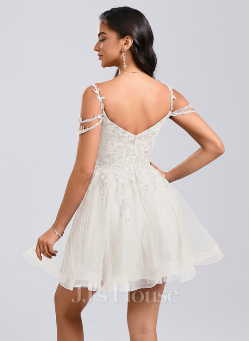 Zenyla Sweetheart Sequins Tulle Homecoming Dress | JJ's House