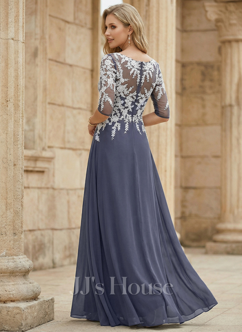 aria bridesmaid dresses Dusty Blue Lace Tulle A-line Bridesmaid Dress main image 0