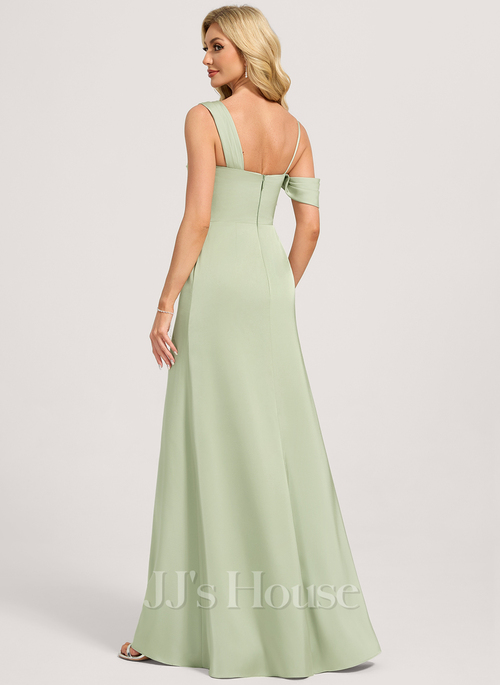 princess polly baby blue dress Wile Sheath/Column Ruched Matte Satin Bridesmaid Dress