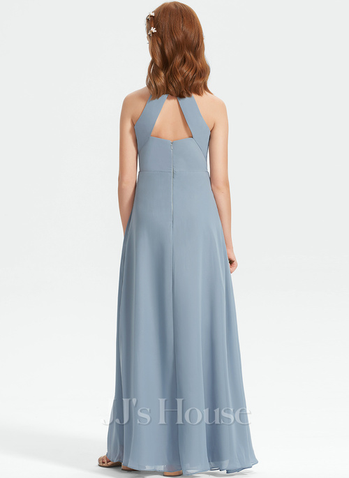 princess polly baby blue dress Chiffon Swag Sleeve Junior Bridesmaid Dress