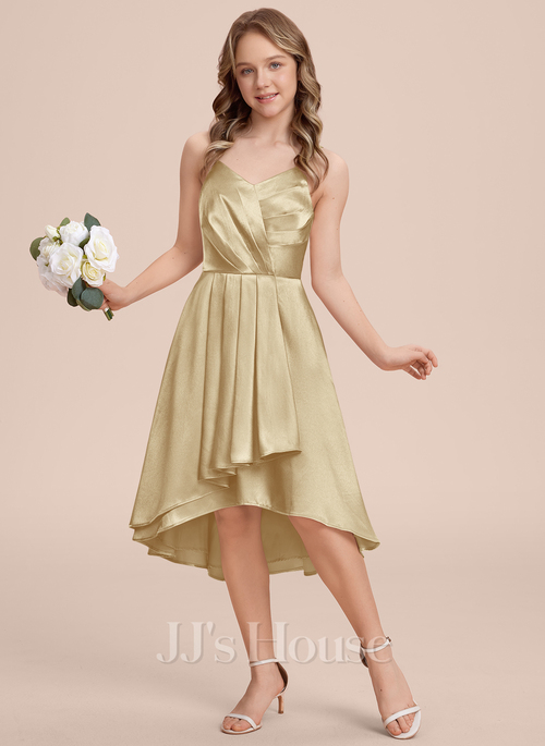 Leonie A-line Stretch Satin Junior Bridesmaid Dress | JJ's House Leonie A-line Stretch Satin Junior Bridesmaid Dress | JJ's House