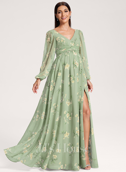 Roana A-line Ruffle Chiffon Maternity Bridesmaid Dress | JJ's House Roana A-line Ruffle Chiffon Maternity Bridesmaid Dress | JJ's House