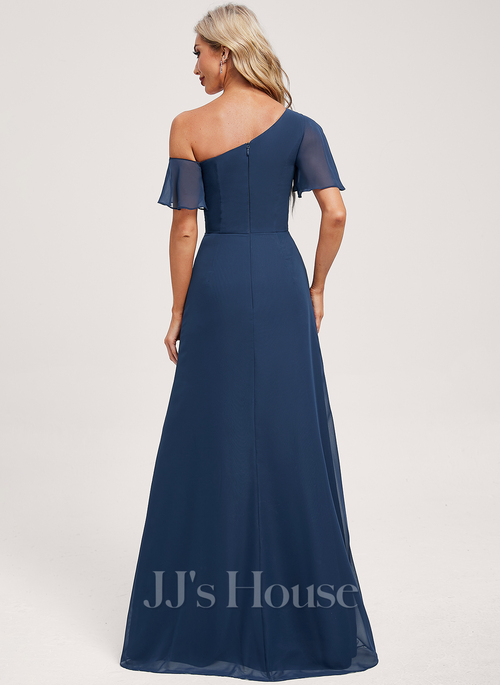 blue long sleeve formal dress Floral Printed Chiffon Long Sleeve Gown 2 / Sky Blue/Multi main image 1