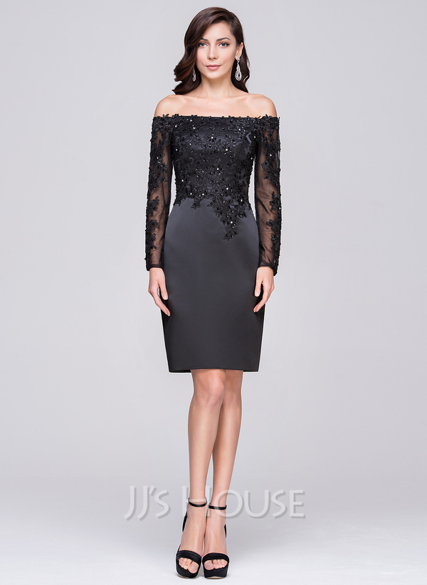 Off Shoulder Satin Cocktail Dress Daffodil