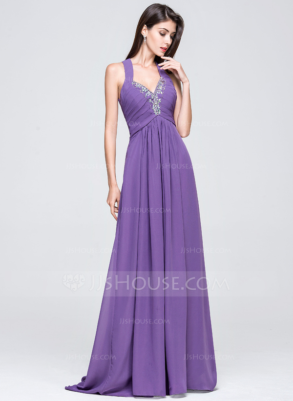A-Line/Princess Square Neck Girl Dresses with Sequins & Watteau Train main image 1