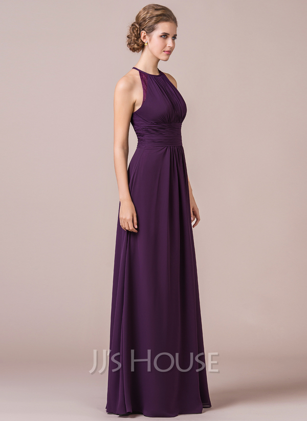 Sleeveless Halter Floor-length Lace Dress Jade