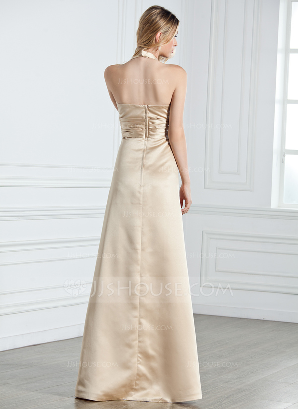 Eva USA 3512 Faux Halter Satin Bridesmaids Dress