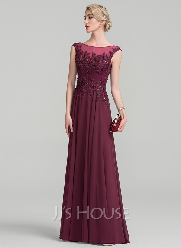 A-Line/Princess Scoop Lace Sequins Mother of the Bride Dresses 3/4 Sleeves Floral Tea-Length