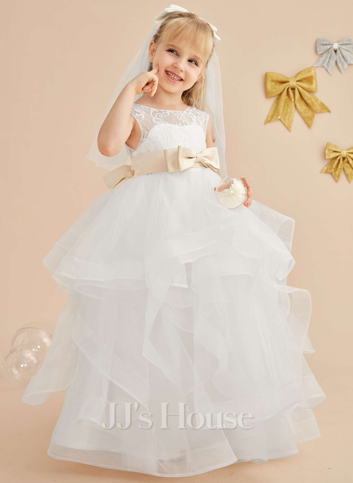 Ball-Gown/Princess Tulle Floor-length Flower Girl Dress