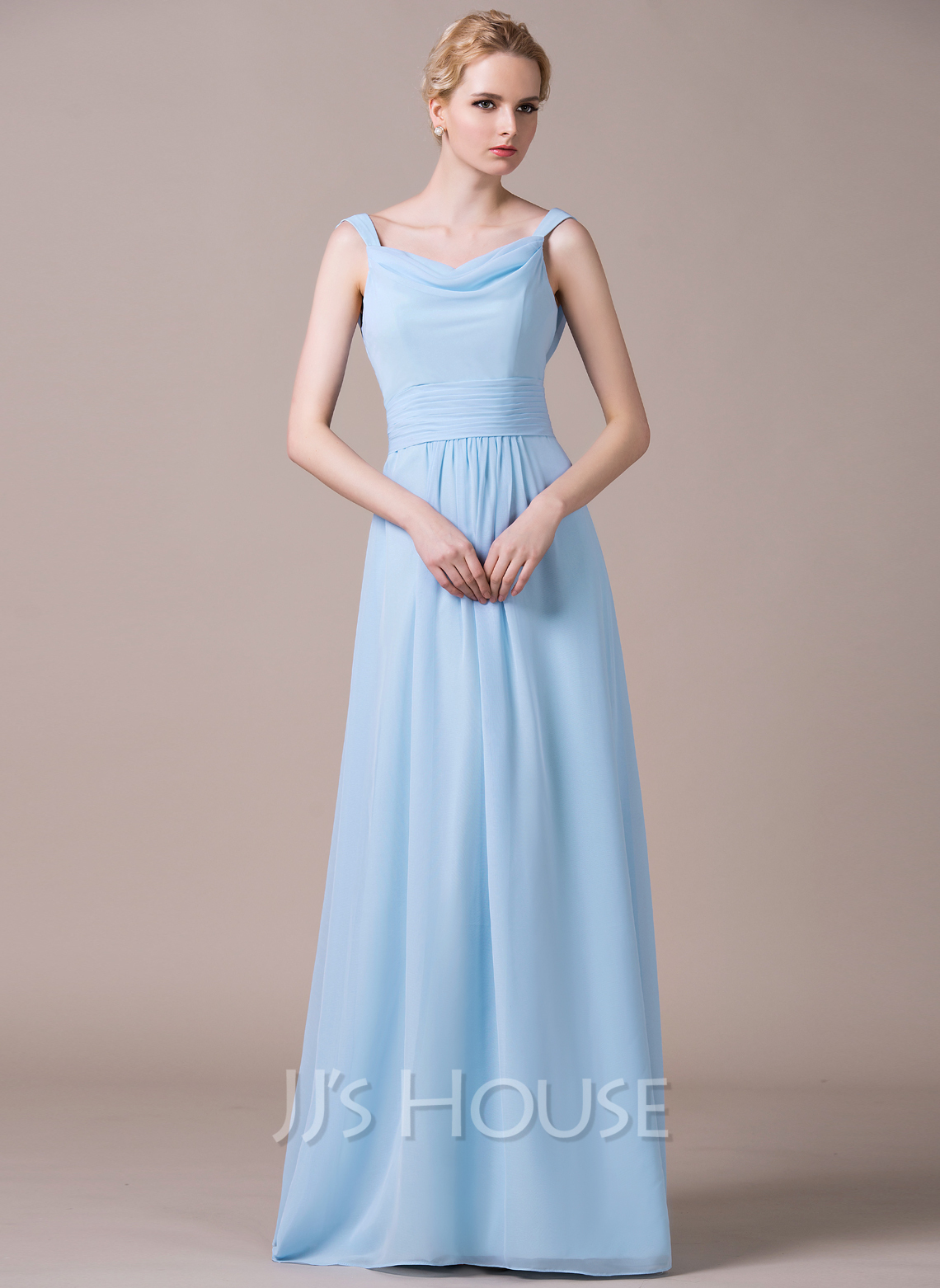 Vestido Delicado De Chiffon Para Dama De Honor Junior Con Mangas De Volantes Y Escote En V Tahití