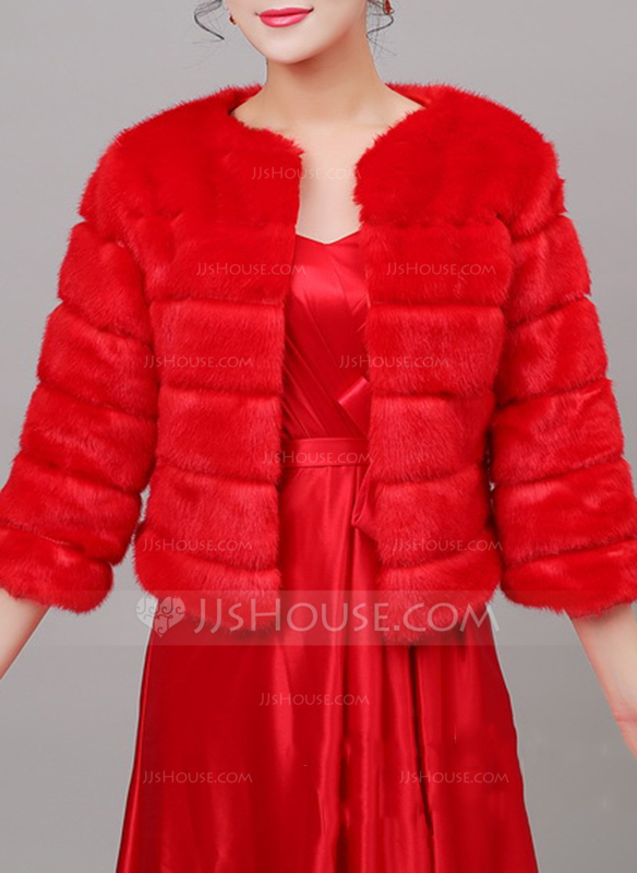 Elegant White Faux Fur Wedding Wrap With Beads