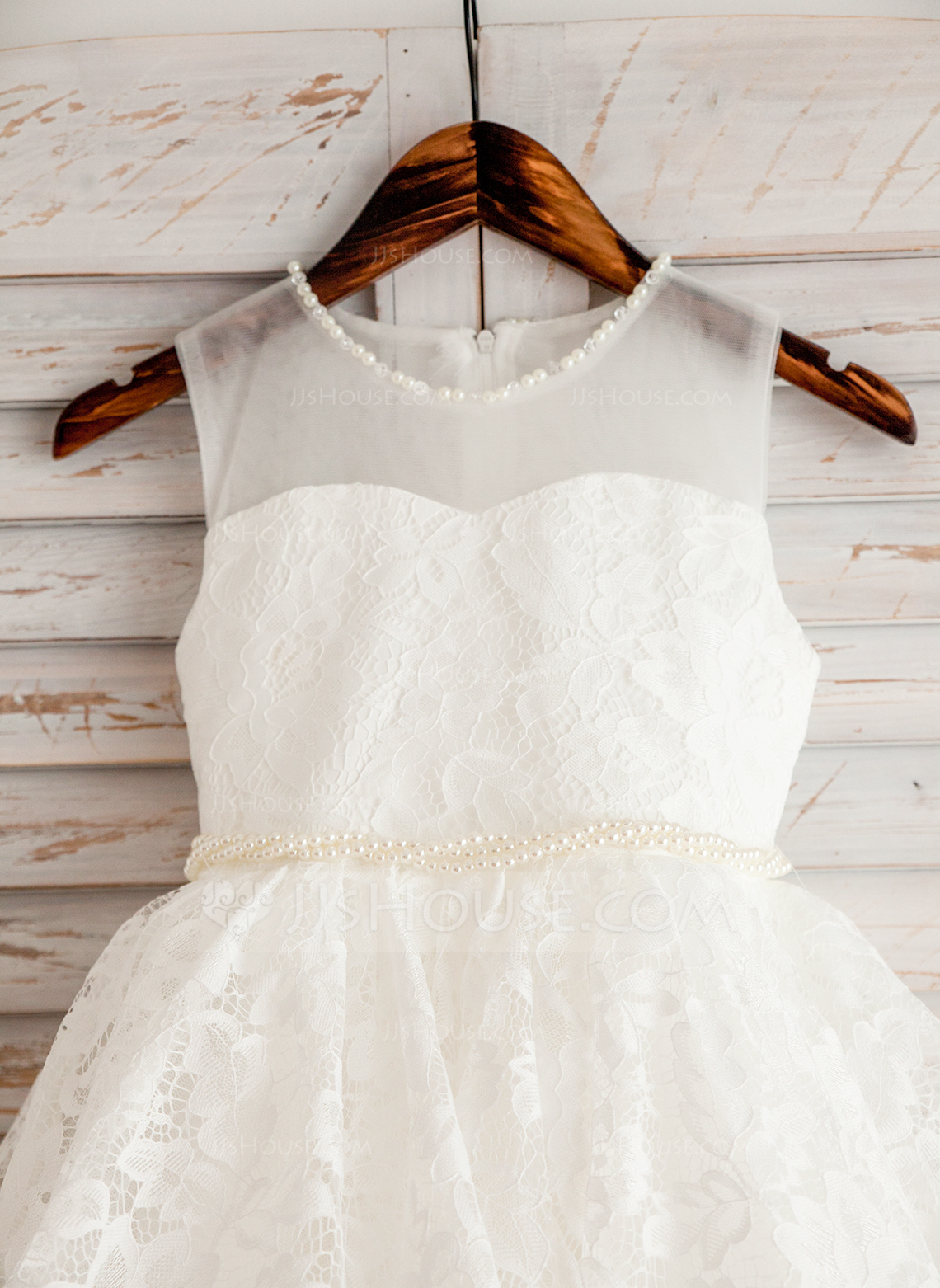 Sleeveless Lace Flower Girl Dress Scoop Neck A-Line Midi Length Soft Tulle Wedding Outfit main image 0