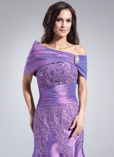 Trumpet/Mermaid Sweetheart Short Sleeves Beading Long Taffeta Mother of the Bride Dresses main image 0