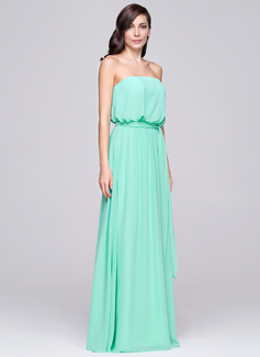 A-Line Maxi Chiffon Bridesmaid Dress CB0744