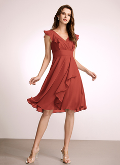 A-line Ruffle Chiffon Dress
