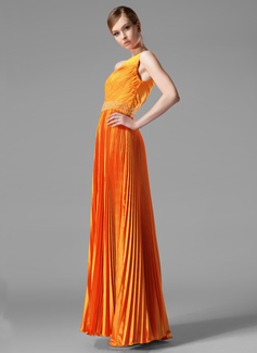 A-Line/Princess One-Shoulder Floor-Length Halloween Dresses With Split Side