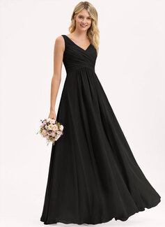 A-line Pleated Chiffon Dress