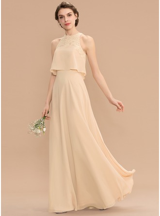 Scoop Lace Top and A-line Chiffon Skirt Set Jade main image 1