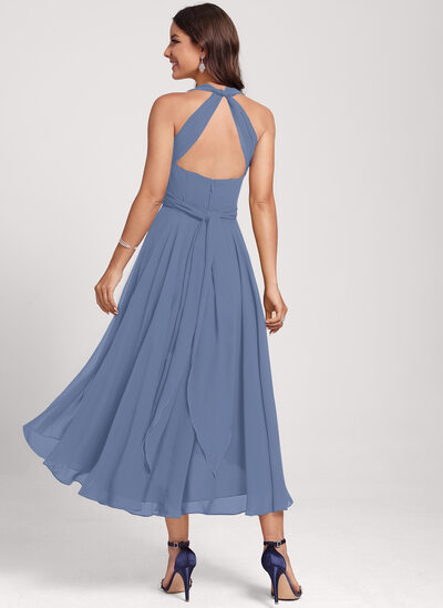 slate blue cocktail dress Elegant Cocktail Off Shoulder V-Neck Slate Blue Sequence Dress L / Blue main image 0