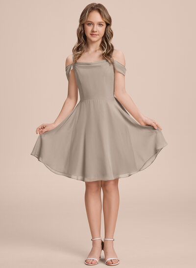 A-line Cowl Chiffon Dress