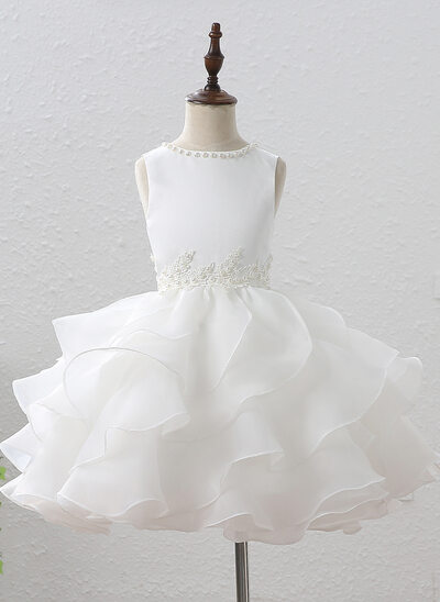 Ball-Gown/Princess Beading Satin Dress