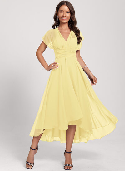 green emerald velvet dress Midi Wedding-Guest Slip Dress BD103 Yellow / XSmall main image 1
