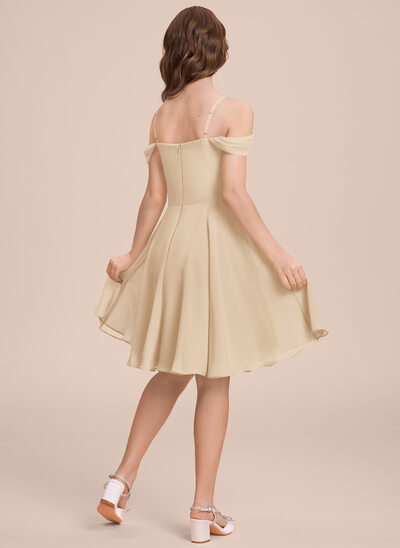 satin champagne junior bridesmaid dress Juniors Georgia Satin Dress main image 0