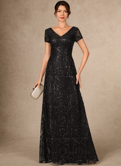 anthony fantano black dresses Black Mother of the Bride Dresses with Slit,V-neck Chiffon Mother Dres main image 0