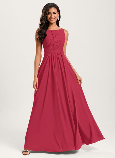 A-line Ruffle Chiffon Dress