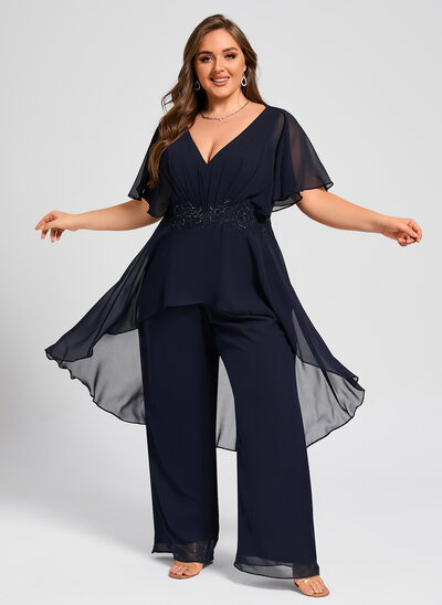 Jumpsuit Maxi mit Überrock aus Chiffon