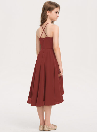 Two Layers Ruffles Junior Bridesmaid Dresses Cinnamon Rose main image 1