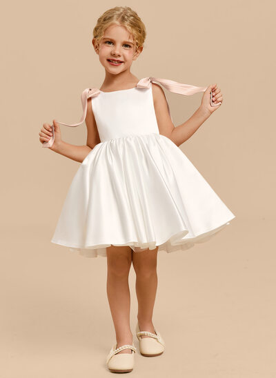 A-line Bow Satin Dress