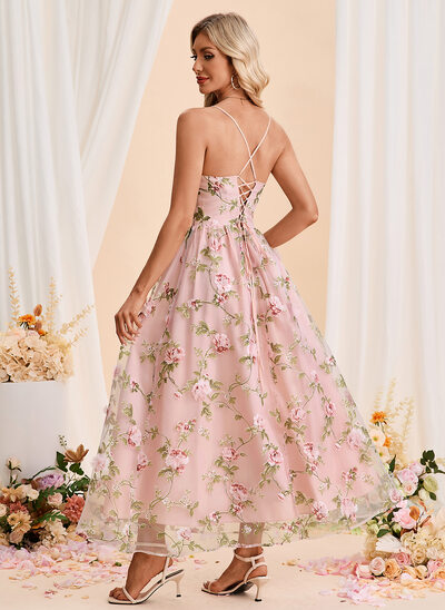 birthday party maxi dresses Cute Pink White Ruffles Tulle Ball Gowns for To Birthday Long Party Dr –  Mega Mart Center main image 1