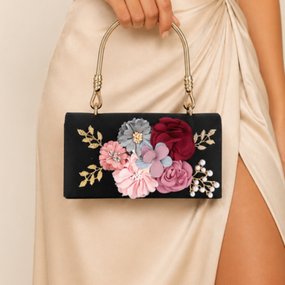 Party Beading Evening Bags in Black