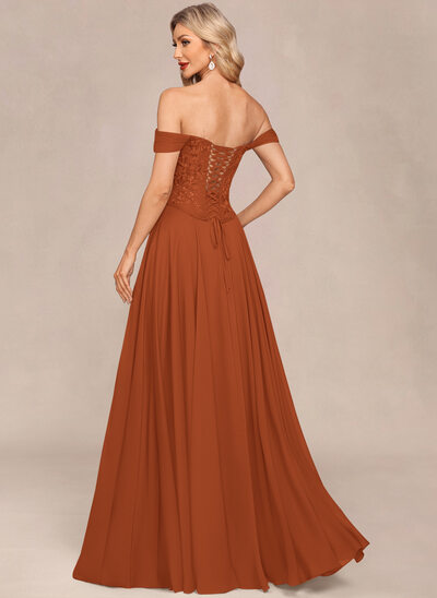 slim fit dress slacks Burnt Orange Mother of Bride Dress A Line V Neck 3/4 Illusion Sleeves Appliqued Chiffon Floor Length Mother of The Bride Dresses main image 1