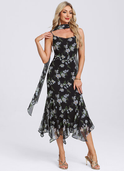 semi formal floral wedding guest dress Floral Lace Tiered Wedding Guest Dress with Bow Straps main image 0