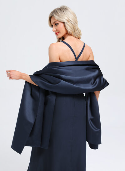 JJ's House Satin Evening Bridesmaid Matching Color Shawl 2026 - Size: Free, Dark Navy, Blue JJ's House Satin Evening Bridesmaid Matching Color Shawl 2026 - Size: Free, Dark Navy, Blue
