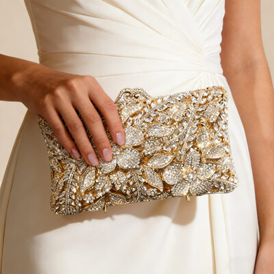gold dress with clutch NicoBlu® Chiara Dewdrop Earrings in Bermuda Blues main image 1
